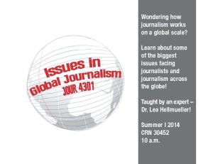 JOUR 4301 - Issues in Global Journalism! Summer 2014!