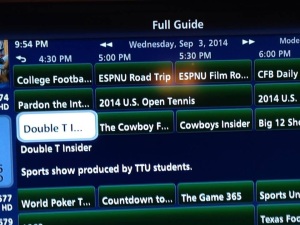 Double T Insider schedule for Wednesday, September 3 (check out info "Sports show produced by TTU students")