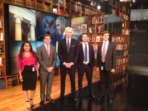 Evan Dixon, JOUR 2014 (second from left), with other Meet the Press interns