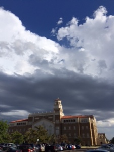Big clouds above Texas Tech University, first week of fall 2014